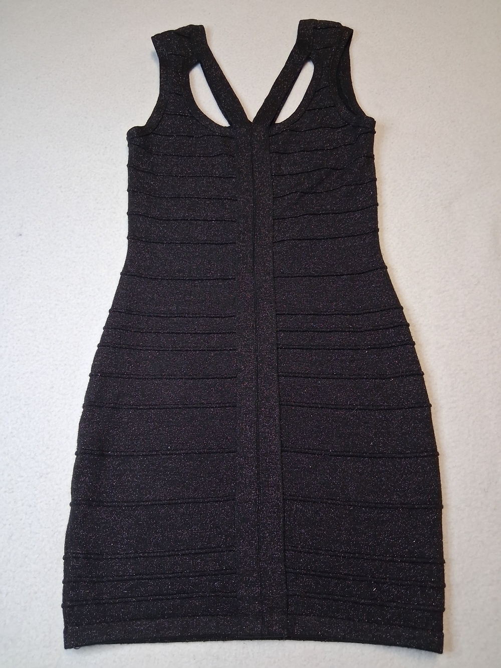 Sleeveless Black Glitter Bodycon Dress